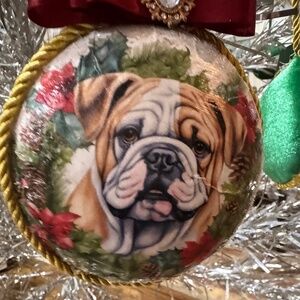 Christmas Ornament with Bulldog Photo